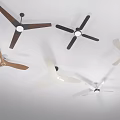 Modern Air Conditioning Fans With Various Color Blades And Ceiling Mounted Design