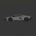 Silver Modern Sports Car with Blue Streamer Accents and Sleek Aerodynamic Design