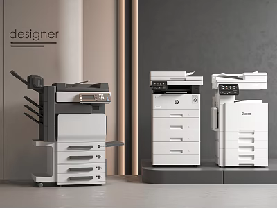 Modern Office Appliances Multifunctional Printers With Various Designs For Office Use 3d model