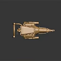 Golden Intricate Engine Model With Glossy Metallic Components And Mechanical Structure 3d model