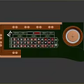 Roulette Table with Green Top Roulette Wheel Chips and Playing Cards for Living Space
