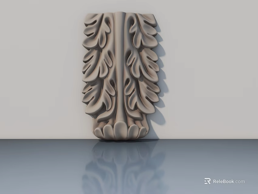 Swing Door With Ornate Leaf Carvings Symmetrical Design And Decorative Details 3d model 