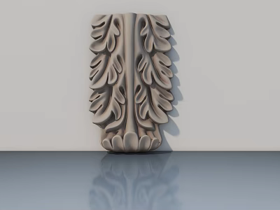 Swing Door With Ornate Leaf Carvings Symmetrical Design And Decorative Details 3d model