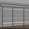 Modern Storage Shelf Unit With Black Frame White Shelves Against White Wall And Wooden Floor