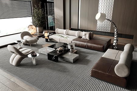 Modern Sofa Coffee Table Combination Sofa Coffee Table 3d model