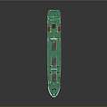 Modern Green and White Marine Transport Vessel with Deck Equipment and Storage Tanks