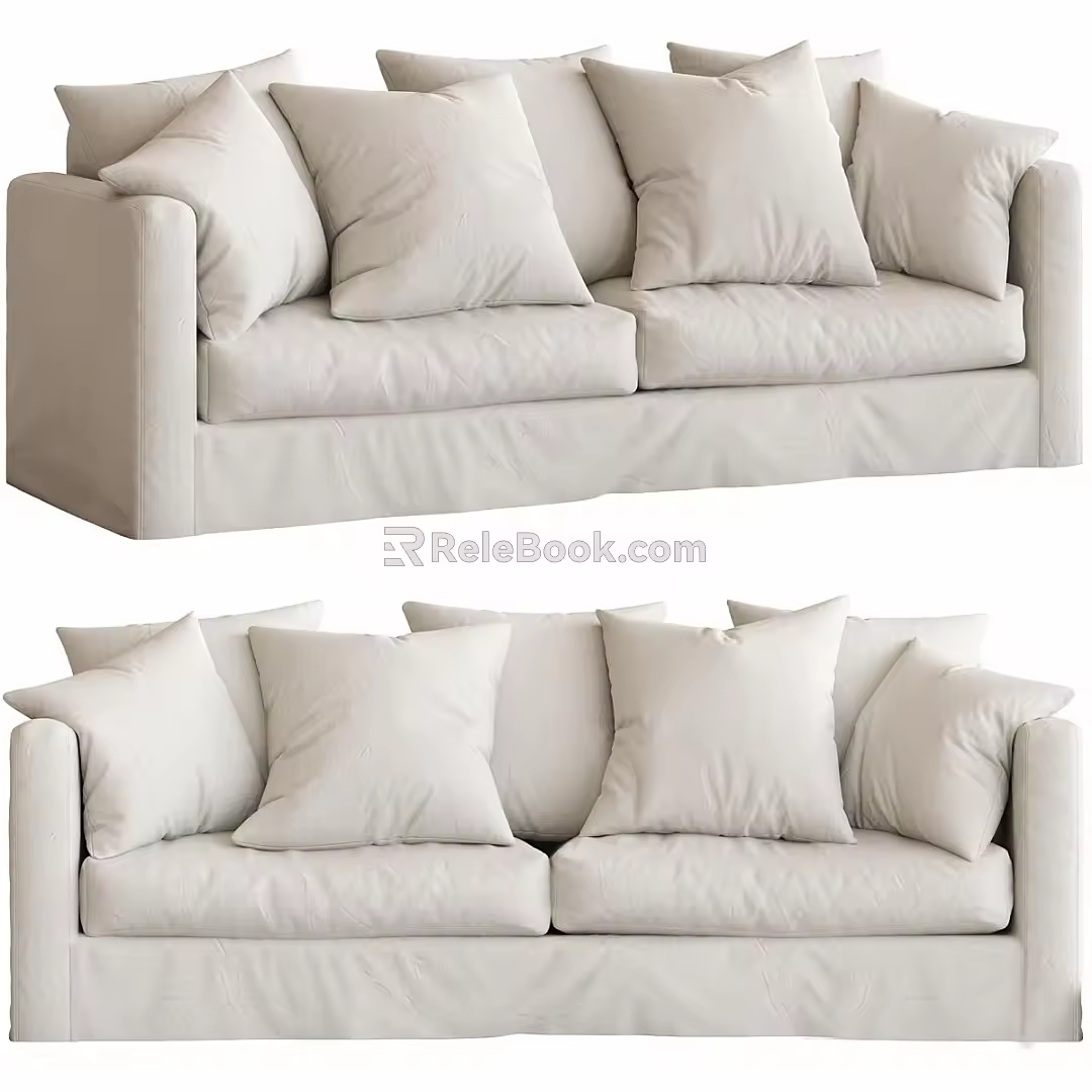 Sofa double sofa leisure sofa 3d model