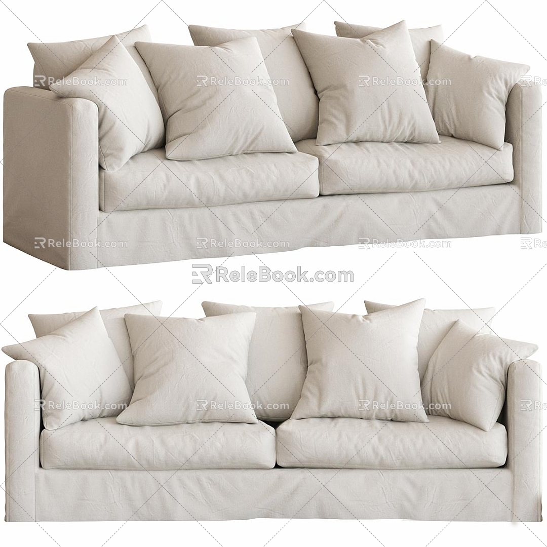 Sofa double sofa sofa leisure sofa 3d model