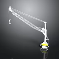 Construction Crane Equipment With White Boom Hook And Yellow Heavy Duty Base