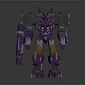 Purple Mechanical Robot 3D Render With Standing Pose And Detailed Armor Design 3d model