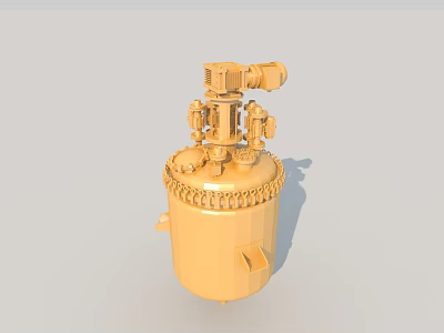 Heavy Duty Industrial Equipment Large Stirring Reactor With Top Mounted Motor And Drive System 3d model