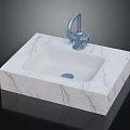 Modern Bathroom Interior With White Marble Countertop Chrome Faucet And Undermount Sink