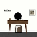 Modern Dressing Table Dressing Stool Mirror 3d model