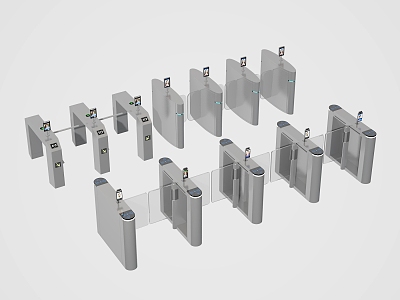 Modern gate induction door automatic door security door 3d model