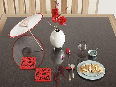 New Chinese Tableware Festive Tableware Ornaments model