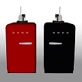 SMEG Retro Style Compact Refrigerators in Red and Black Colors