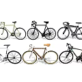 Various Stylish Bicycles In Different Colors And Modern Frame Designs