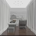 Modern Beauty Hair Salon Interior With Mirrors Salon Chairs Wooden Cabinets Sofa And Gray Floor