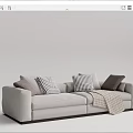 Modern double sofa multiplayer sofa 3d model