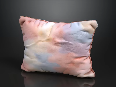 Colorful Plush Decorative Pillow For Sofa And Coffee Table Set In Living Room 3d model