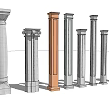 Ornamental Garden Pillars In Various Styles Featuring Orange And Gray Classical Tops