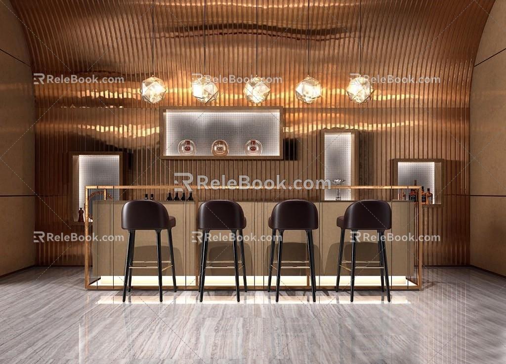 Bar chair combination 3d model