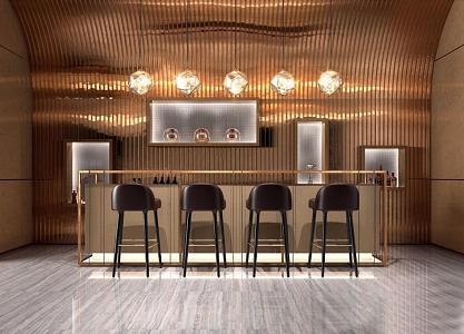 Bar chair combination 3d model