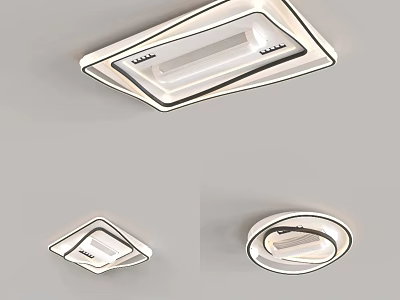 Modern Ceiling Lights Featuring Round And Square Shapes For Home Interiors 3d model