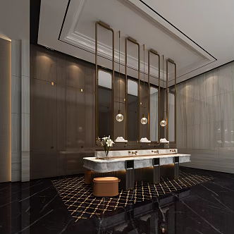 Modern Toilet Hotel Public Toilet 3d model