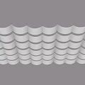 Neatly Arranged Modern White Wavy Wall With Curved Layers And Gray Separating Lines