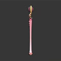 Magic Wand Featuring Pink Spherical Top Yellow Wing Decorations and Gradient Pink White Handle 3d model