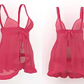 Stylish Pink Spaghetti Strap Dress with Bow Decoration and Lace Fabric