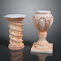 Jane European Pillar Stone Carving Marble Carving Park Stone Pillar 3d model