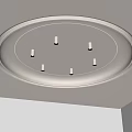 Sleek Modern Round Ceiling Design With LED Strip And Downlights 3d model