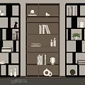 Metal Bookshelf Storage Rack 3d model