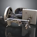 Antique Vintage Sewing Machine With Metal Parts Rotary Wheel And Hand Crank