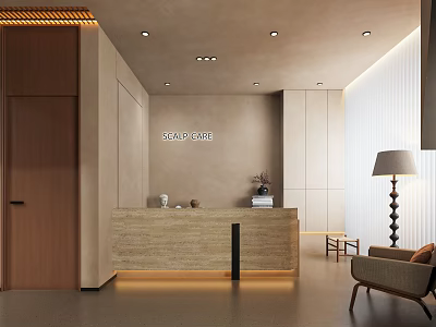 Modern Beauty Hair Salon Interior With Styling Stations And Elegant Lighting 3d model