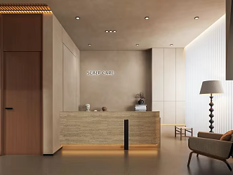 Quiet Middle Ancient Hairdresser's Reception Desk Hall Beauty Salon Barber Shop Hair Salon Middle Ancient Hall 3d model
