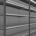 Modern Metal Display Shelf With Open Shelves And Wooden Panel For Retail Stores