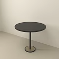 Modern Minimalist Black Round Dining Table With Slim Leg And Circular Base 3d model