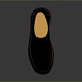 Black Lace Up Shoes With Orange Lining And Brown Sole Yellow Stitching