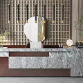 New Chinese Reception Desk Hotel Front Desk 3d model