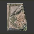 Construction Site Aerial View With Excavation Area Road Layout And Buildings
