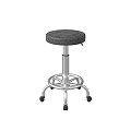 Height Adjustable Bar Stool With Padded Seat Metal Frame And Round Base 3d model