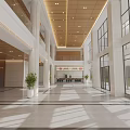 Spacious Bright Hospital Outpatient Clinic Lobby Interior