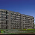 Modern Multi storey Residential Building With Balconies And Landscaped Garden Area