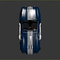 Classic Blue Sports Car With White Stripes And Number 10 Open Top Design