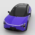 Purple Electric Car With Sleek Modern Exterior And Black Roof Design