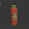Red Fire Extinguisher With Fireproof Emblem For Emergency Safety Use