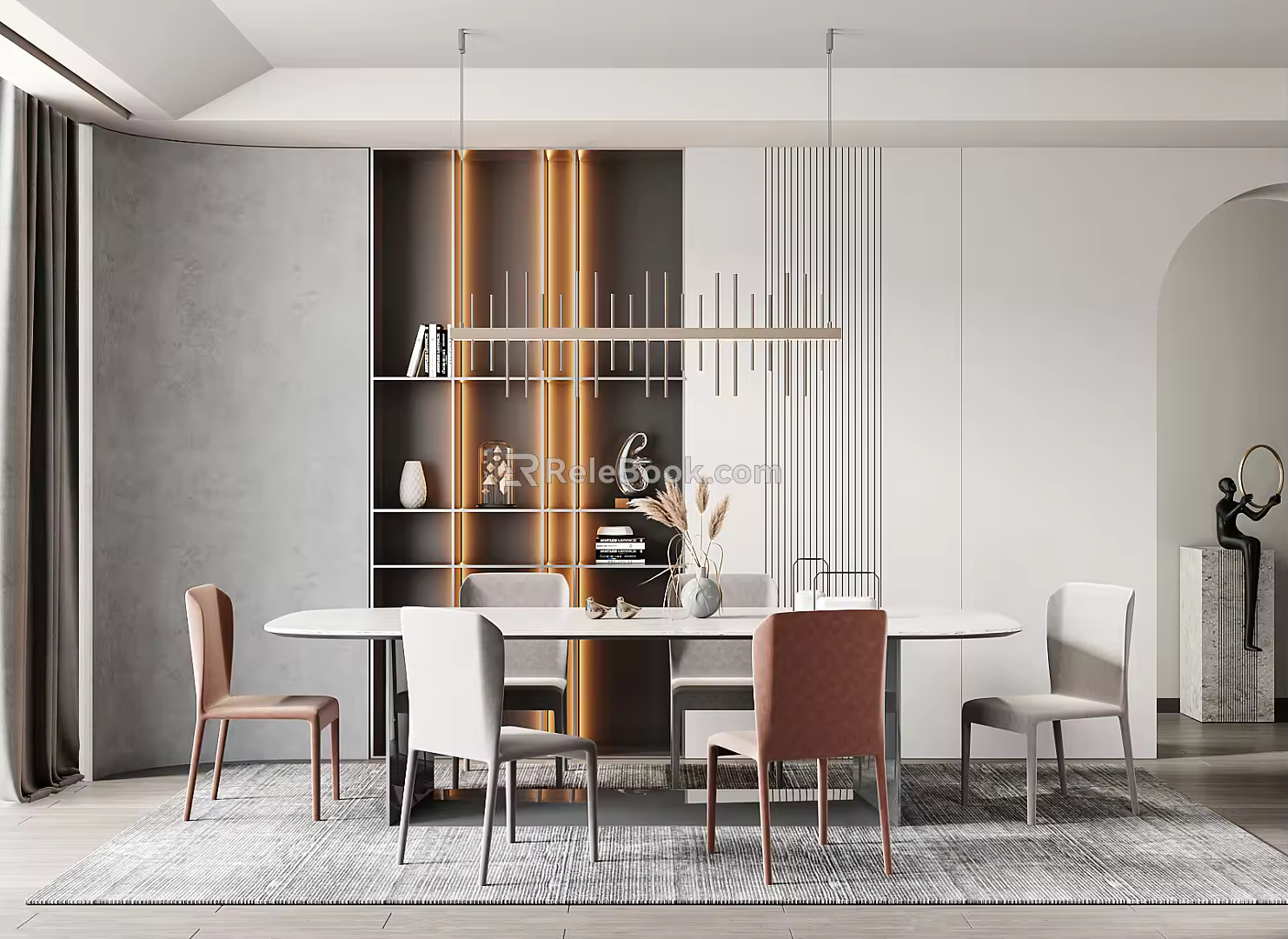 Modern Dining Table Chair Combination Dining Table Chair 3d model